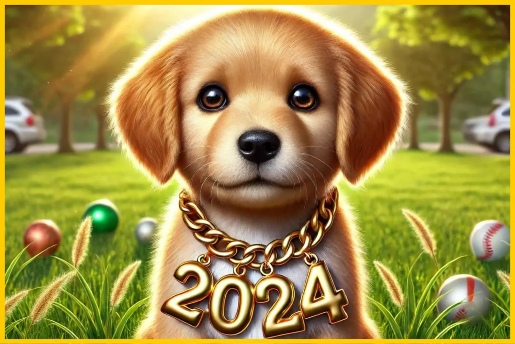 chien mignon avec un prénom de 2024 en V